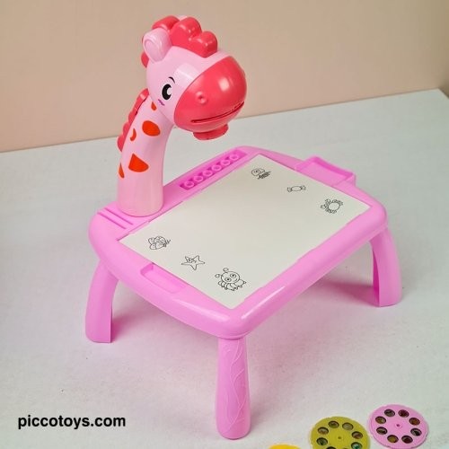 میز پروژکتور نقاشی طرح زرافه صورتی کد P/20221/SU