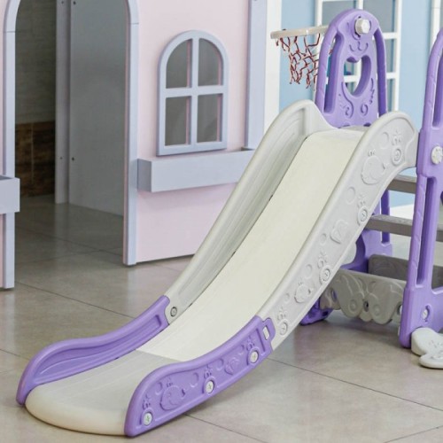 تاب و سرسره کودک هپی بنفش با حلقه بسکتبال مدل P/PS5146/BN