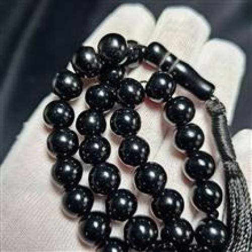 فروش تسبیح 33 دانه سنگ اونیکس سیاه کد