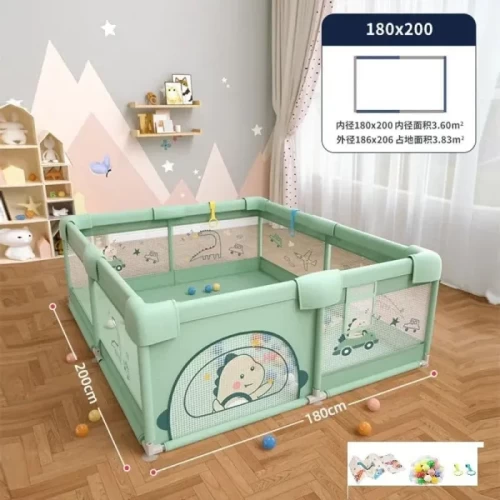 استخر توپ و پارک حفاظ کودک پارچه ای رنگ سبز کد 7074834