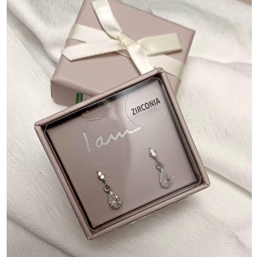 گوشواره نگین zirconia نقره 925 وارداتی و هدیه