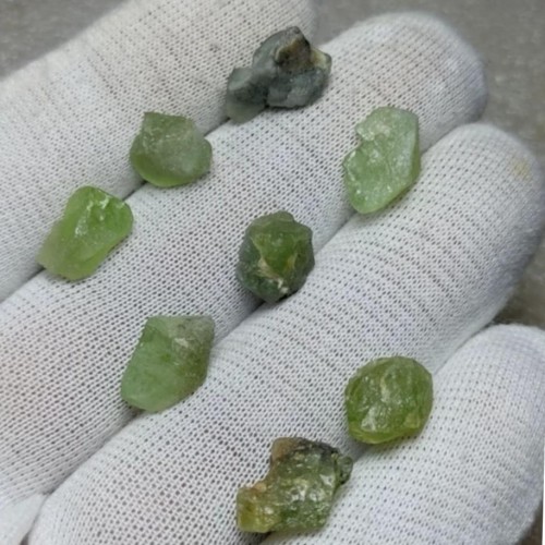 فروش 8 قطعه بلور سنگ زبرجد(پریدوت) معدنی افغانی