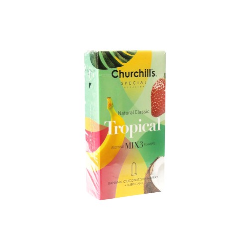 کاندوم TROPICAL چرچیلز با 3 اسانس و دوام بالا