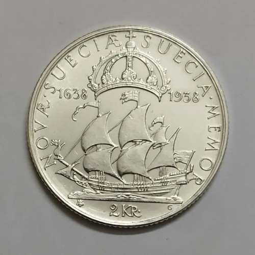 فروش سکه نقره یادبودی 2 کرون سوئد 1938 با وزن 15 گرم