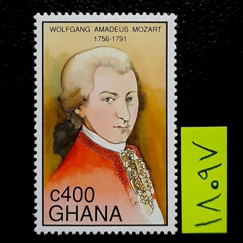 فروش موزارت،تمبر کمیاب موسیقی،چاپ غنا 1971