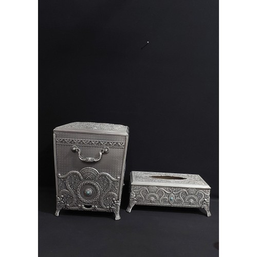 فروش سطل و جا دستمال سیلور پلیت