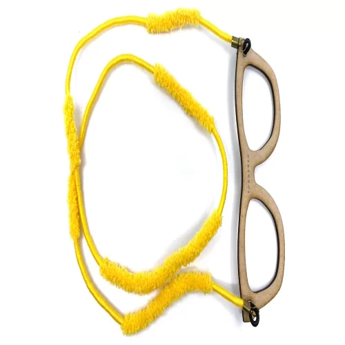 بند عینک پرگره mixed yarn رنگ زرد و ایرانی