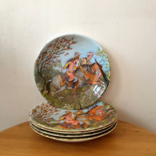 فروش 5 عدد بشقاب دیوارکوبی قدیمی ملامین لیلی مجنون