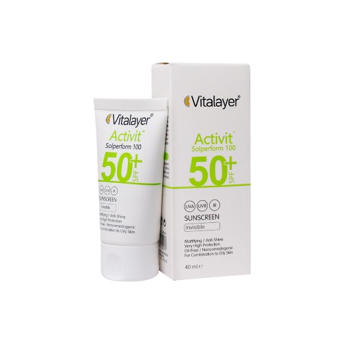 کرم ضد آفتاب پوست چرب SPF50 بی رنگ و مقاوم در برابر تعریق