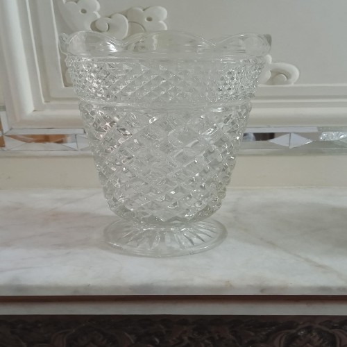 فروش گلدان کریستال نایاب امریکایی نقره ای اصیل