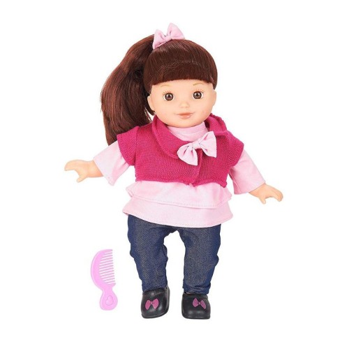 عروسک زیبا با لباس بافت صورتی مدل خاص