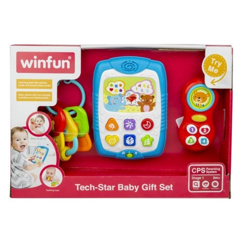 ست اسباب بازی تبلت و دندانگیر موزیکال طرح موبایل و کلید Winfun