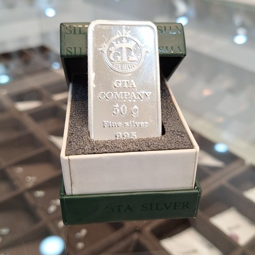 شمش نقره 50گرمی GTA با بهترین قیمت و کیفیت