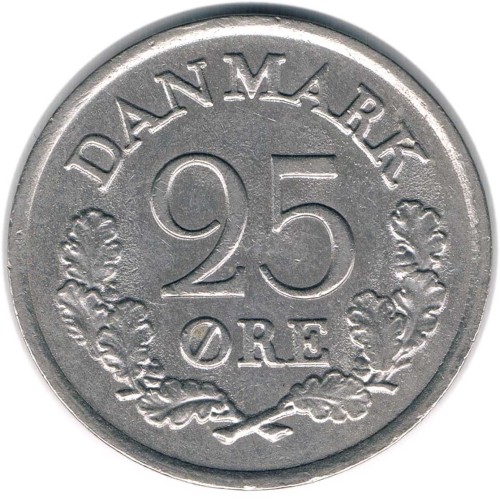 فروش سکه 25 اور دانمارک 1962 کمیاب با کیفیت بالا