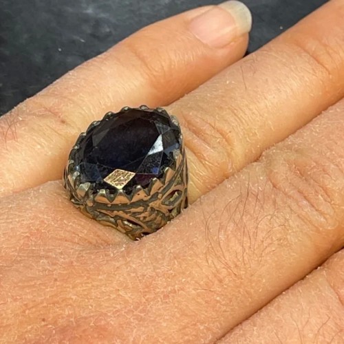 فروش انگشتر یاقوت کبود نقره و نیکل سایز 59