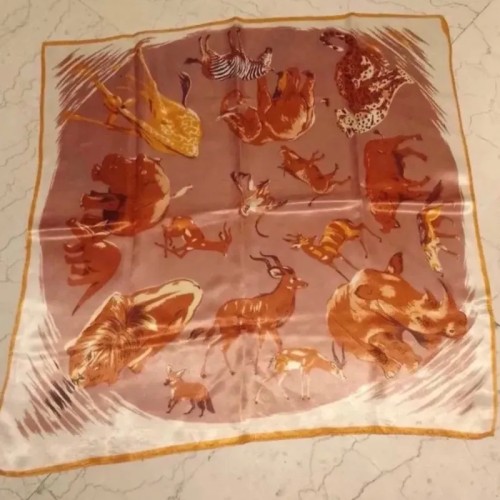 فروش روسری مینی اسکارف کوچک کرم گلبهی حیوانات قدیمی