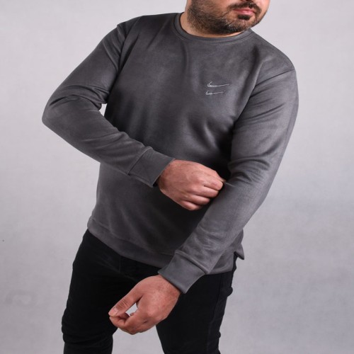 بلوز نایک مردانه آستین بلند خاکستری مدل 1262