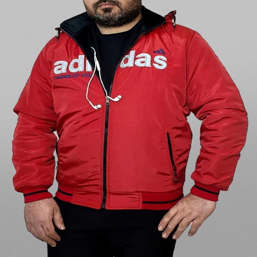 بارونی دو رو مشکی قرمز آدیداس با هندزفری و تخفیف ویژه
