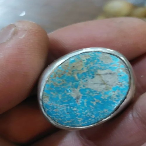 فروش انگشتر فیروزه نیشابور رکاب نقره با قیمت مناسب