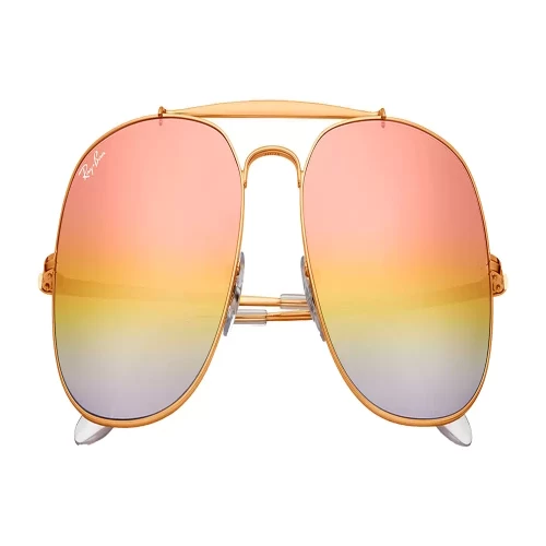 عینک آفتابی RayBan 3561 9001I1 با فریم طلایی و لنز زرد