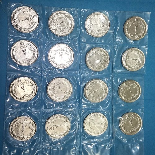 فروش پک16عددی سکه دوریالی شاهی روکش اب نقره
