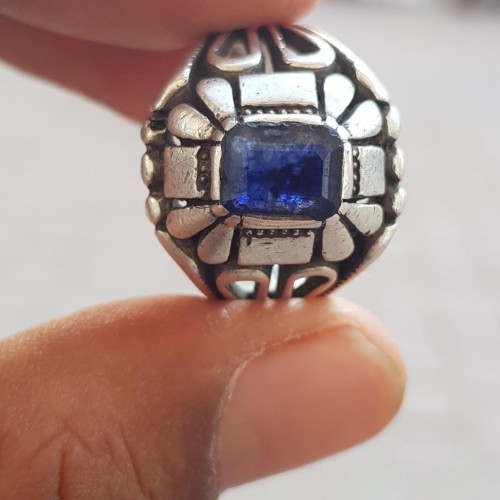 انگشتر جواهری یاقوت کبود کهنه - زیورآلات فاخر