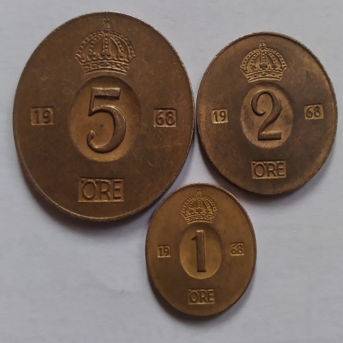 فروش ست 3 عددی سکه های قدیم و کمیاب سوئد
