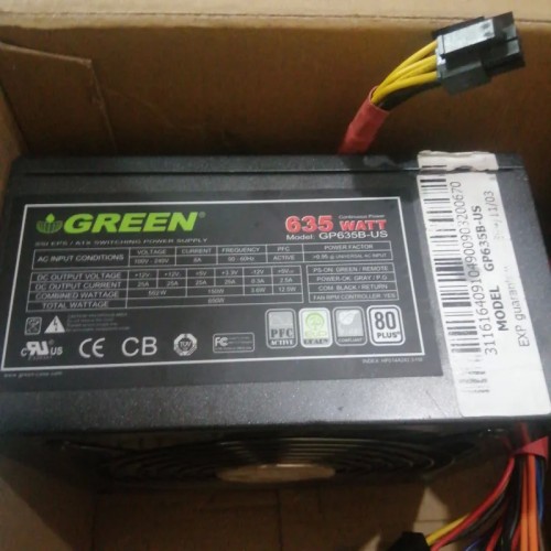 پاور گرین 635 وات ماژولار با فن RGB قرمز