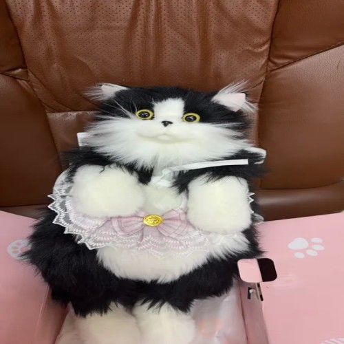 فروش کوله پشتی بچگانه طرح گربه رنگ سفید و مشکی