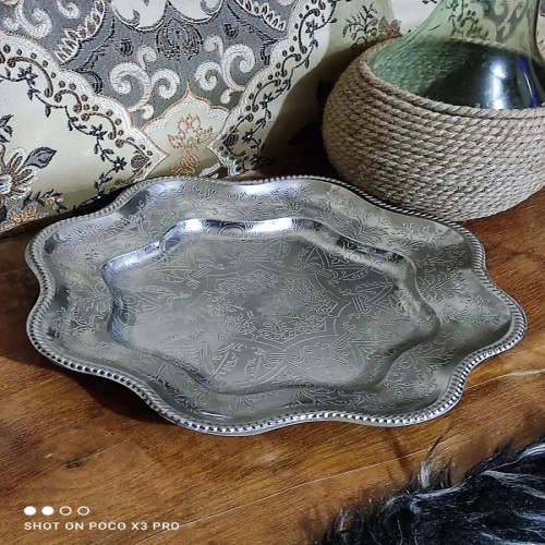 فروش سینی قدیمی استیل بسیار زیبا