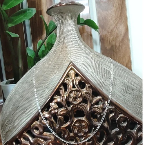 زنجیر نقره ایتالیایی دستساز روکش طلا سفید با ضمانت