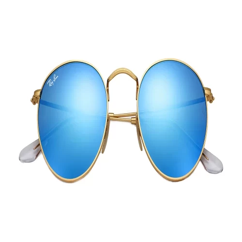 عینک آفتابی RayBan 3447 112 Round Gold Blue Flash