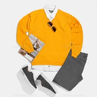 بافت مردانه یقه هفت Enzo مدل 21718 - راحت و شیک