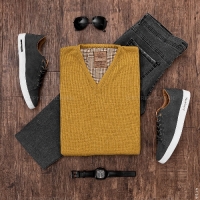 بافت مردانه یقه هفت Enzo مدل 16836 - راحت و شیک