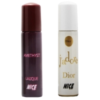 عطر جیبی زنانه نایس پاپت مدل Amethyst Lalique حجم 30 میلی لیتر به همراه عطر جیبی زنانه مدل Jador Dior حجم 30 میلی لیتر