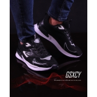کفش اسپرت مردانه طرح مشکی سفید GSXCY مدل 1534