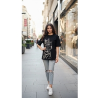 تیشرت آستین کوتاه طرح دار پلنگ مدل T40 محدود