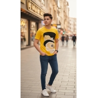 تیشرت آستین کوتاه ساده طرح اسکلت گل رز نگین دار مدل T60 محدود