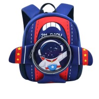 کوله پشتی کودک سرمه ای و قرمز طرح سفینه فضانورد