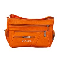 کیف زنانه نارنجی ZARA مدل 1253 با 8 محفظه زیپ دار