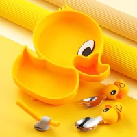 ظرف غذا کودک سیلیکونی مدل اردک JH8008