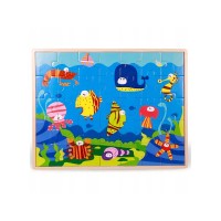 پازل چوبی کودک 45x35 طرح حیوانات دریایی