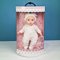 عروسک دخترانه نوزادی لباس سفید BABY SO SWEET