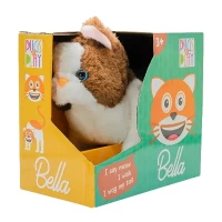 عروسک پولیشی رباتیک Bella گربه قهوه‌ای سفید موزیکال