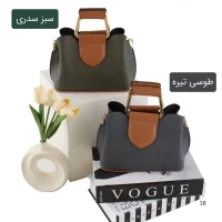 کیف پاسپورتی طوسی تیره و سبز سدری جذاب