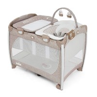 تخت و پارک فول با گهواره ویبره دار Joie Excursion Change & Bounce Tan Stripe