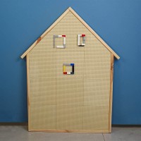 صفحه لگو دیواری طرح خانه چوبی با کد