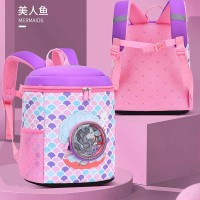 کوله پشتی کودک صورتی طرح پری دریایی شیشه ای