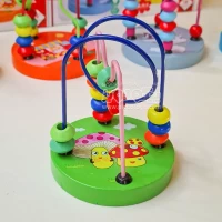اسباب بازی میله و مهره‌ی چوبی مدل قارچ کد 7029