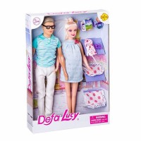 عروسک باربی حامله با شوهر دفا لباس آبی کد 8349